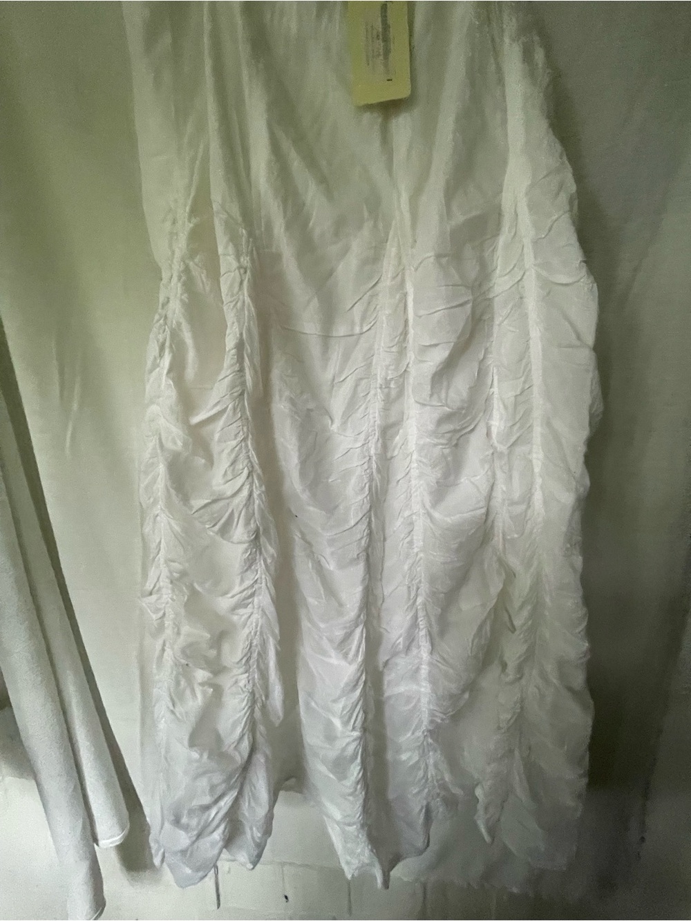 Red Sail sports White Cotton Maxi Skirt Overlay With Drawstring XL Retail $46.00